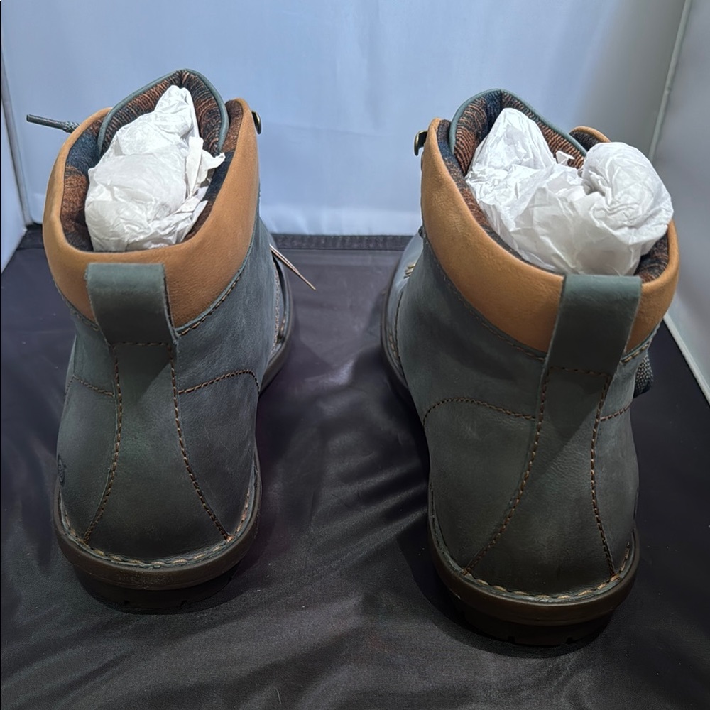 Born Gray and Tan Lace Up Boots - Picture 3 of 9